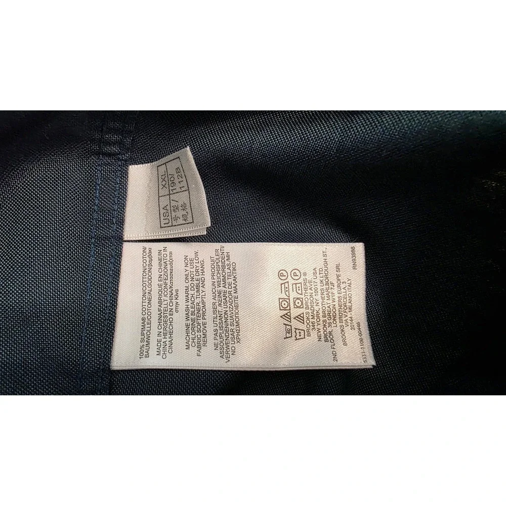 Brooks Brothers 1818 Regent Non-Iron Supima Cotton Shirt XXL Navy Blue